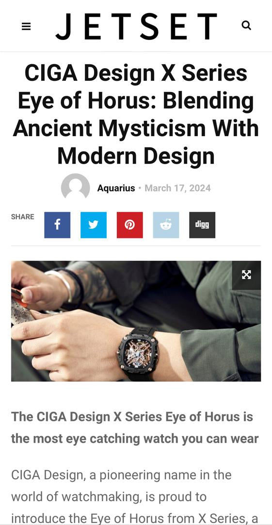 Ciga Design - Eye of Horus Featured in JetSet.my 17 March 2024