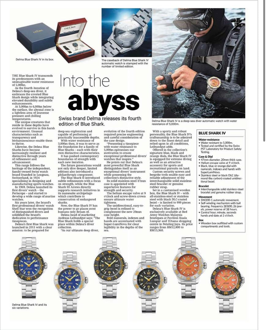 Delma - Blue Shark Featured in The Star 9 March 2024