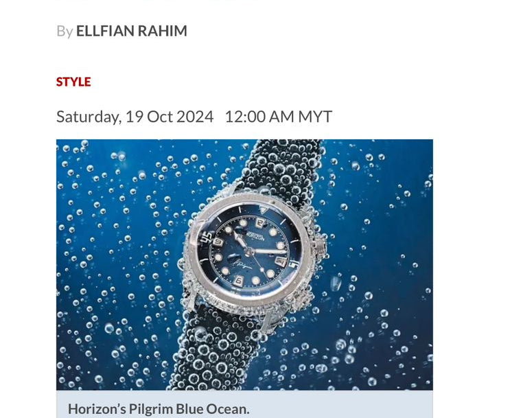 Driven By Tales Of The Deep - HORIZON Watches Featured in The Star 19 Oct 2024