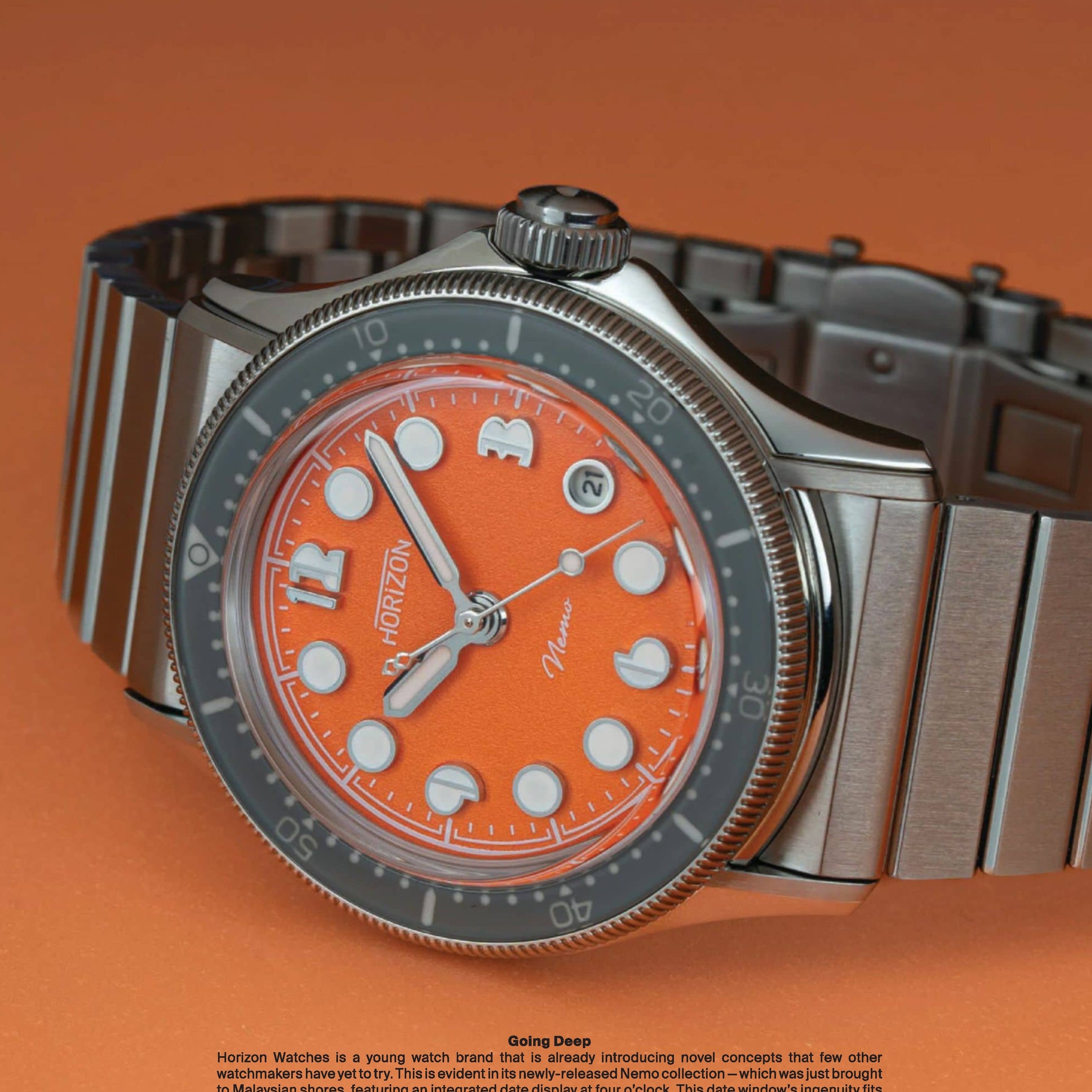 Going Deep. HORIZON Watches featured in Men's Folio Oct 2024.
