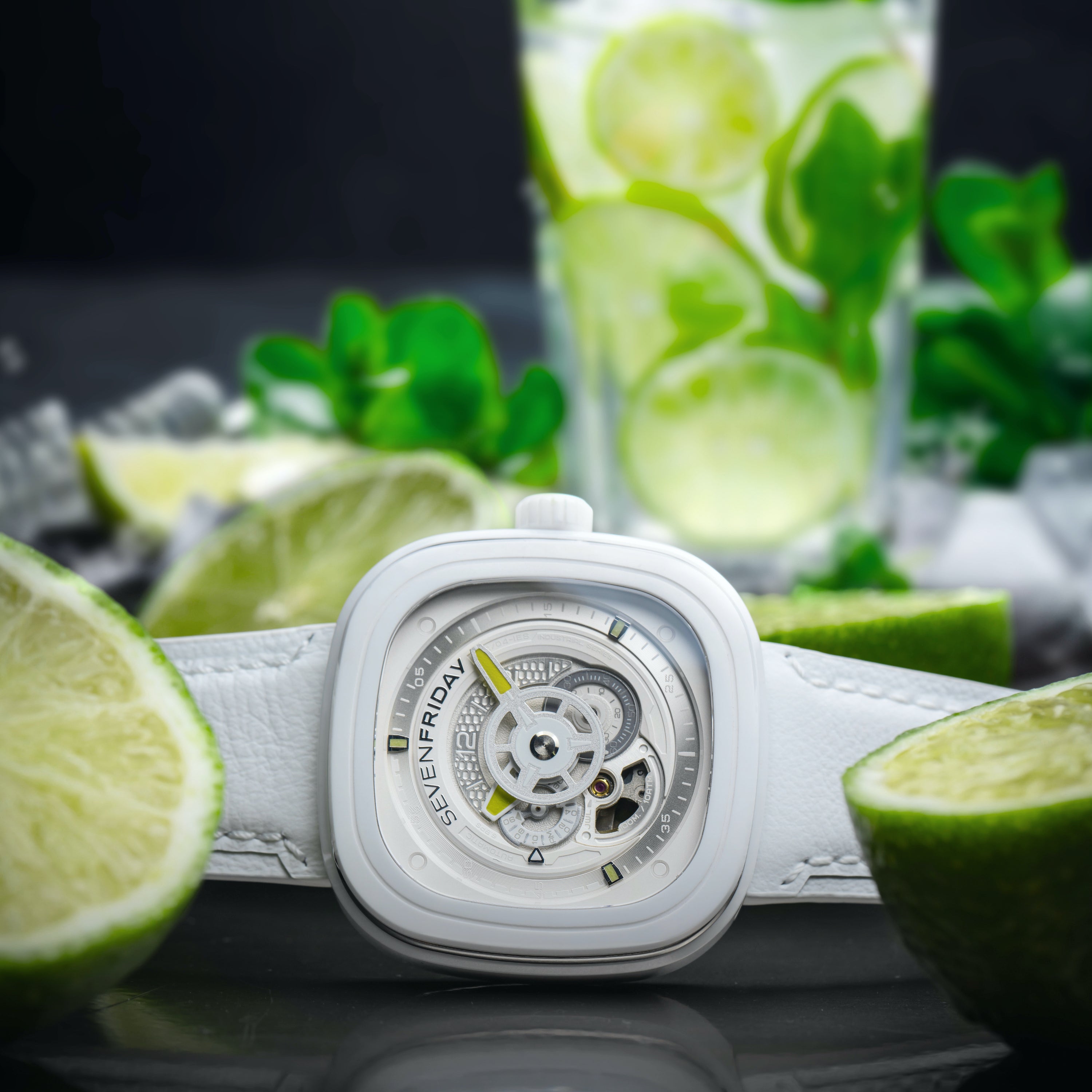 04 features white ceramic all over with just a dash of lime.