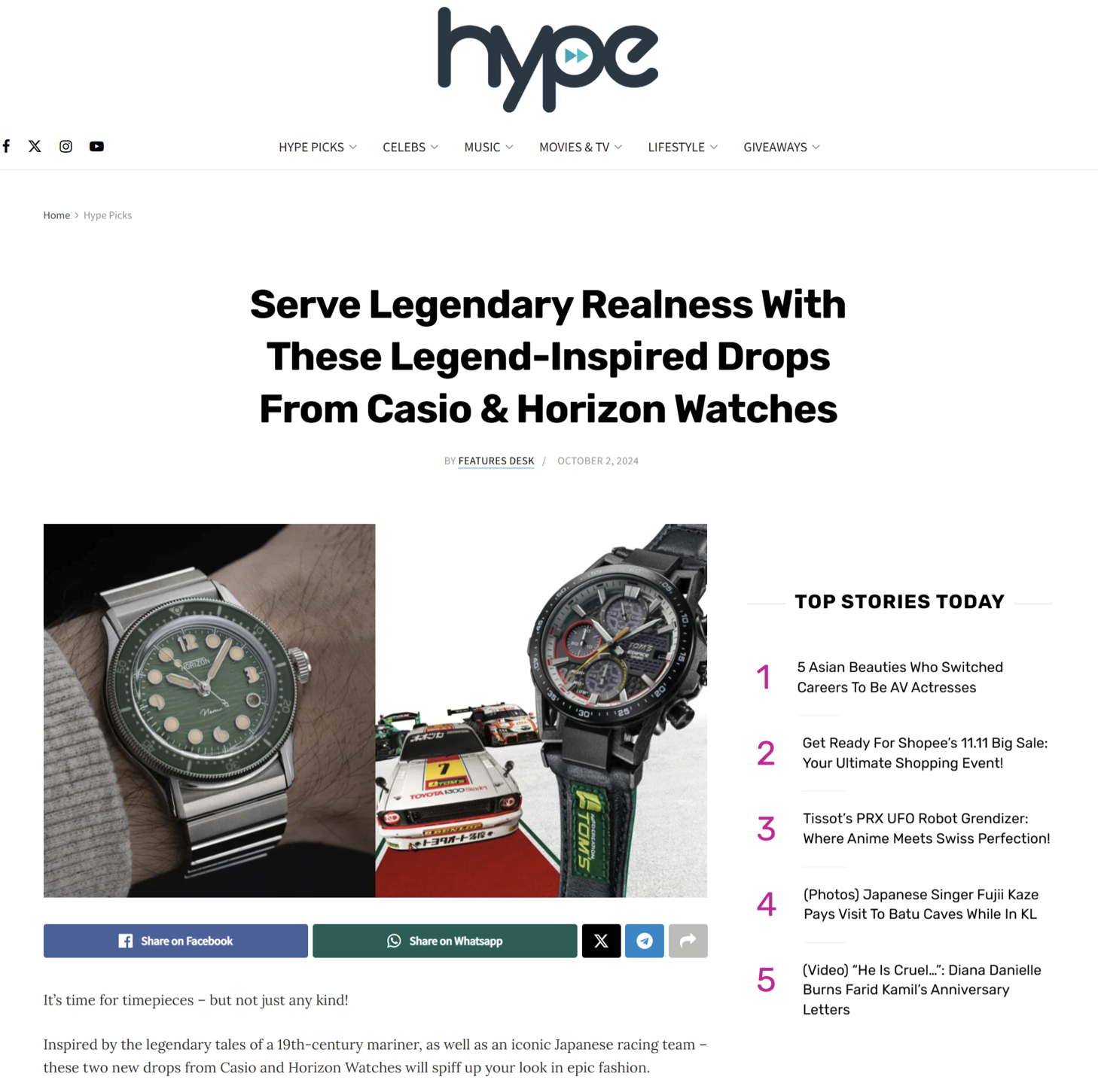 Serve Legendary Realness With These Legend-Inspired Drop from HORIZON Watches - featured on Hype.my October 2, 2024