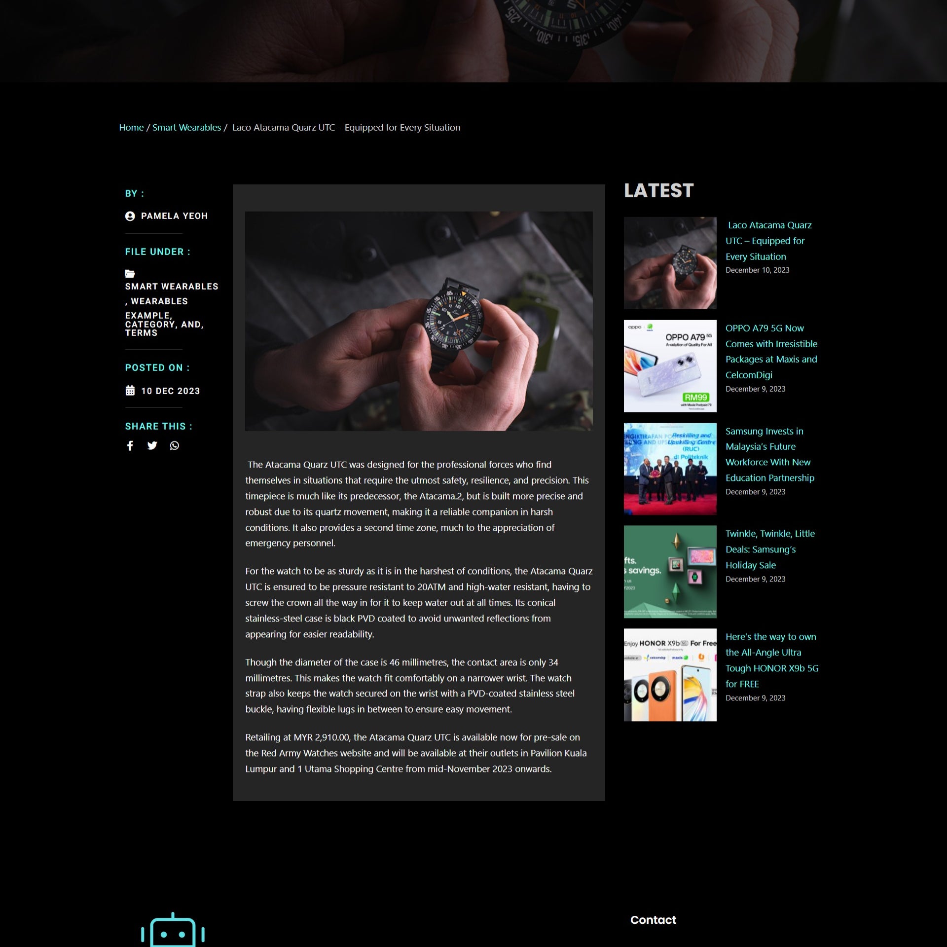 Laco Atacama Quarz UTC Featured In TechTalk 10 Dec 2023