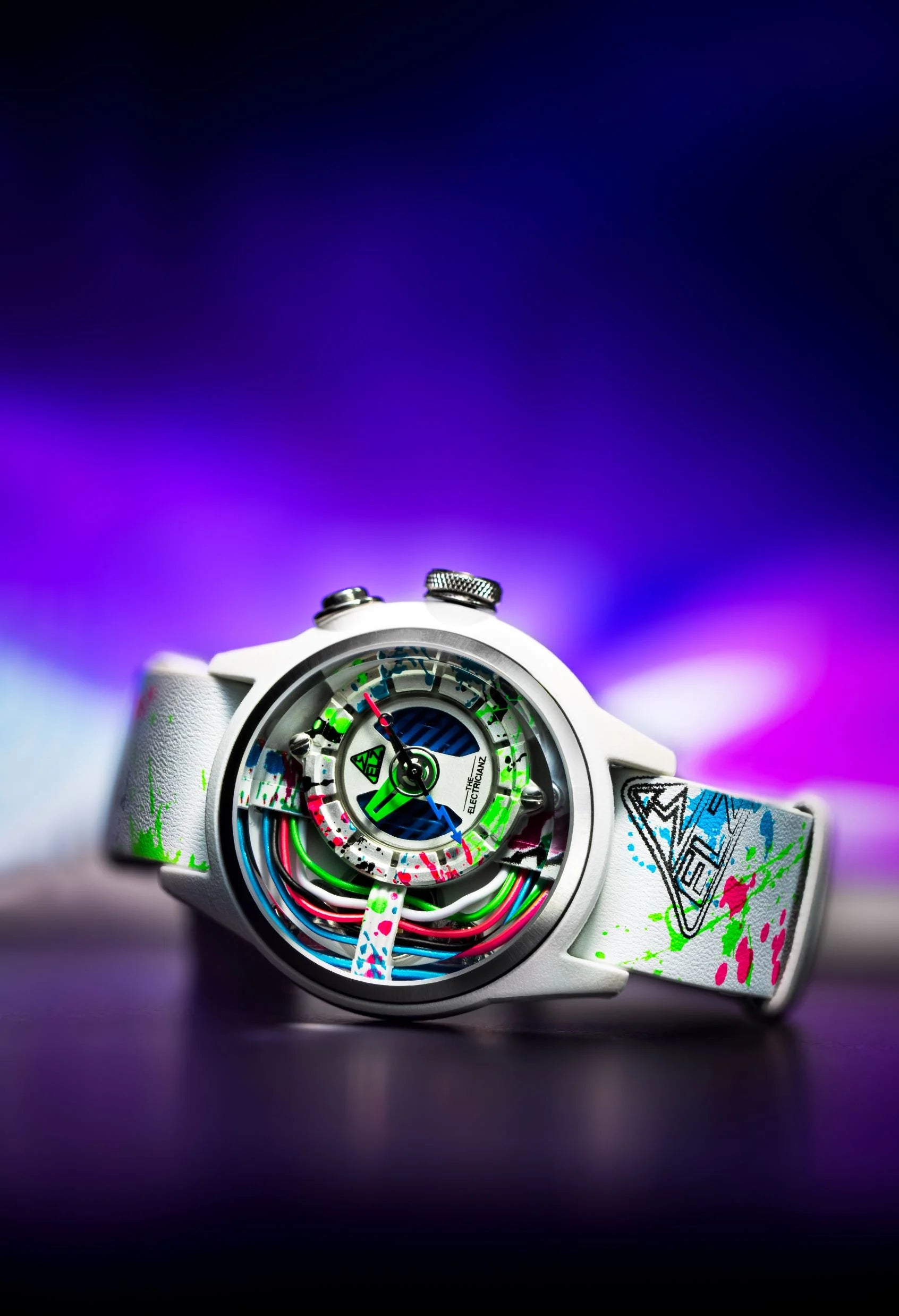 The ELECTRICIANZ Neon Z White Limited Edition - Red Army Watches