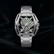 CIGA Design Z-Series Hunter Silver Skeleton Automatic Watch - Red Army Watches