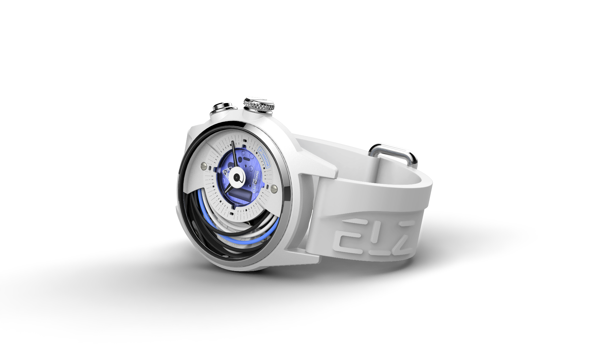 The ELECTRICIANZ Bionic Z 42mm White Rubber - Red Army Watches