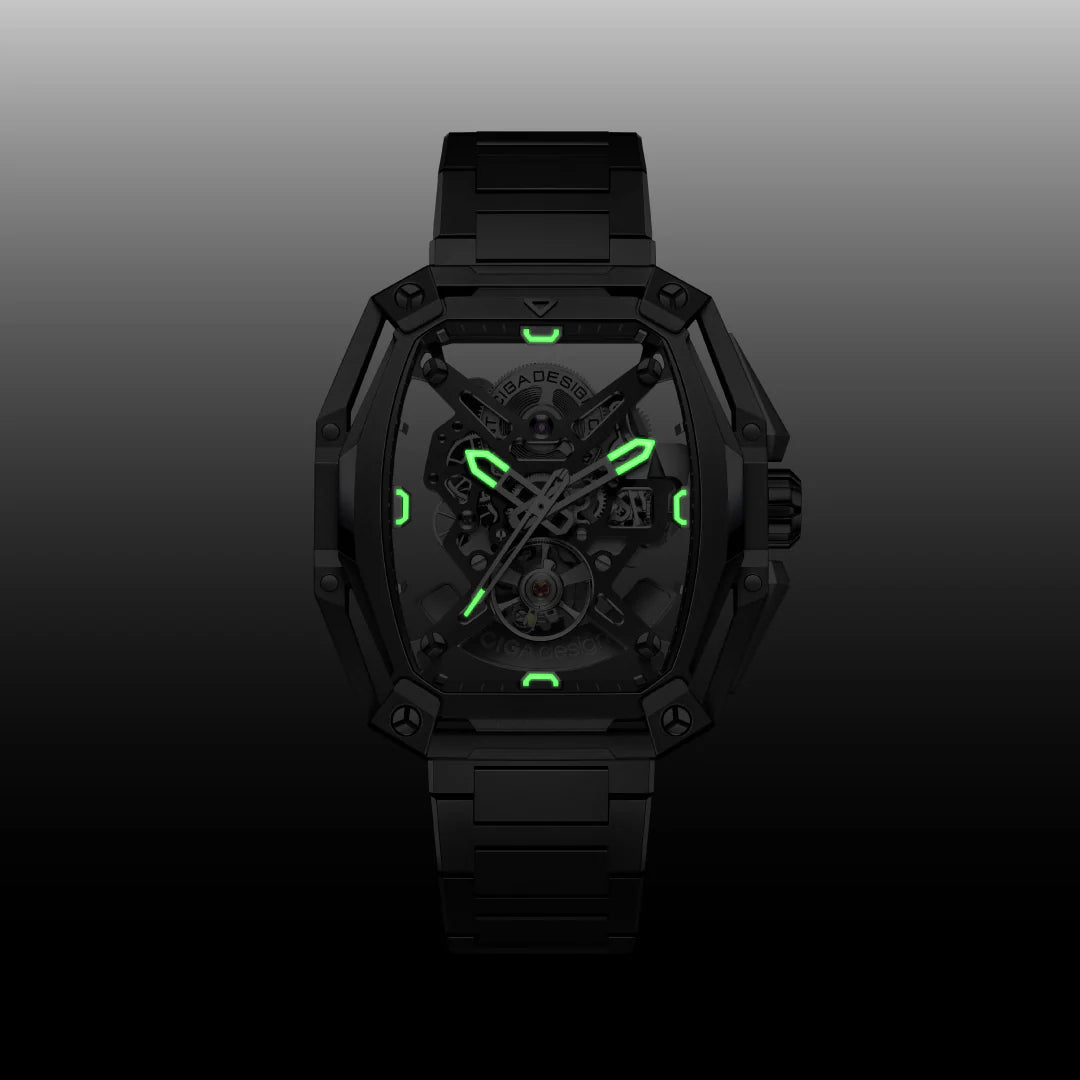 CIGA Design Z-Series Hunter Carbon Skeleton Automatic Watch - Red Army Watches
