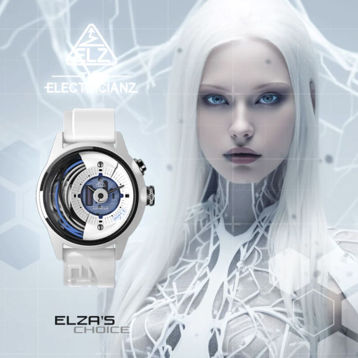 The ELECTRICIANZ Bionic Z 42mm White Rubber - Red Army Watches