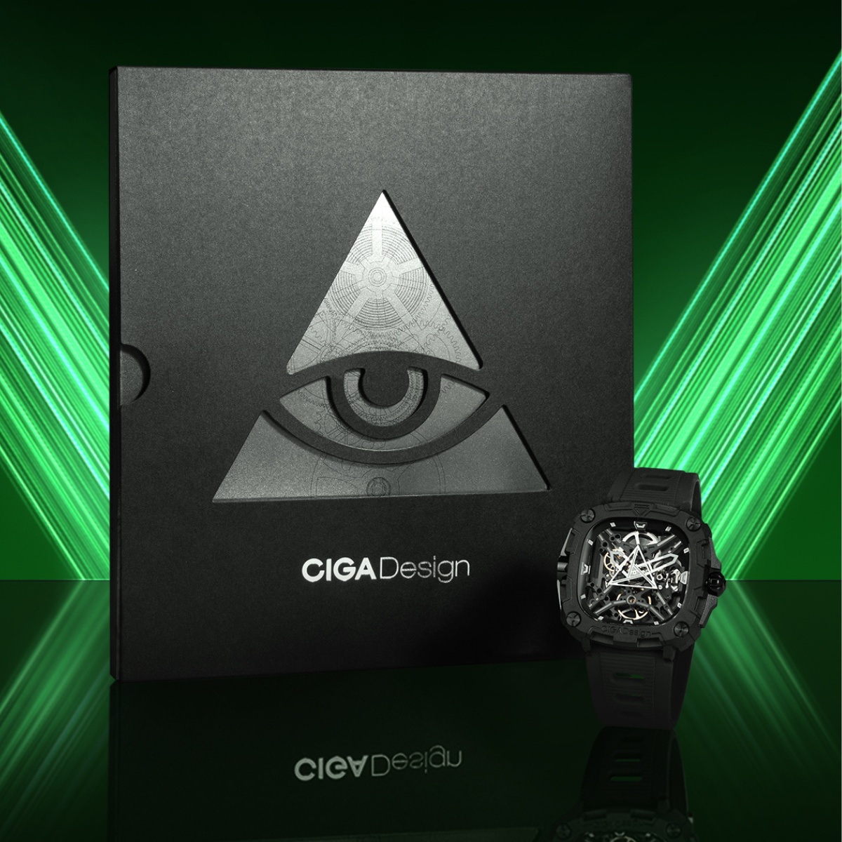 CIGA Design X-Series Eye Of Horus Black Mechanical Watch - Red Army Watches
