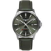 BAUHAUS AVIATION AUTOMATIC GMT WITH LEATHER STRAP - Red Army Watches