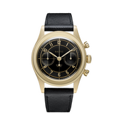 BALTIC BICOMPAX 002 GOLD PVD (STITCHED SAFFIANO BLACK) - Red Army Watches