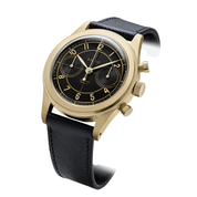 BALTIC BICOMPAX 002 GOLD PVD (STITCHED SAFFIANO BLACK) - Red Army Watches