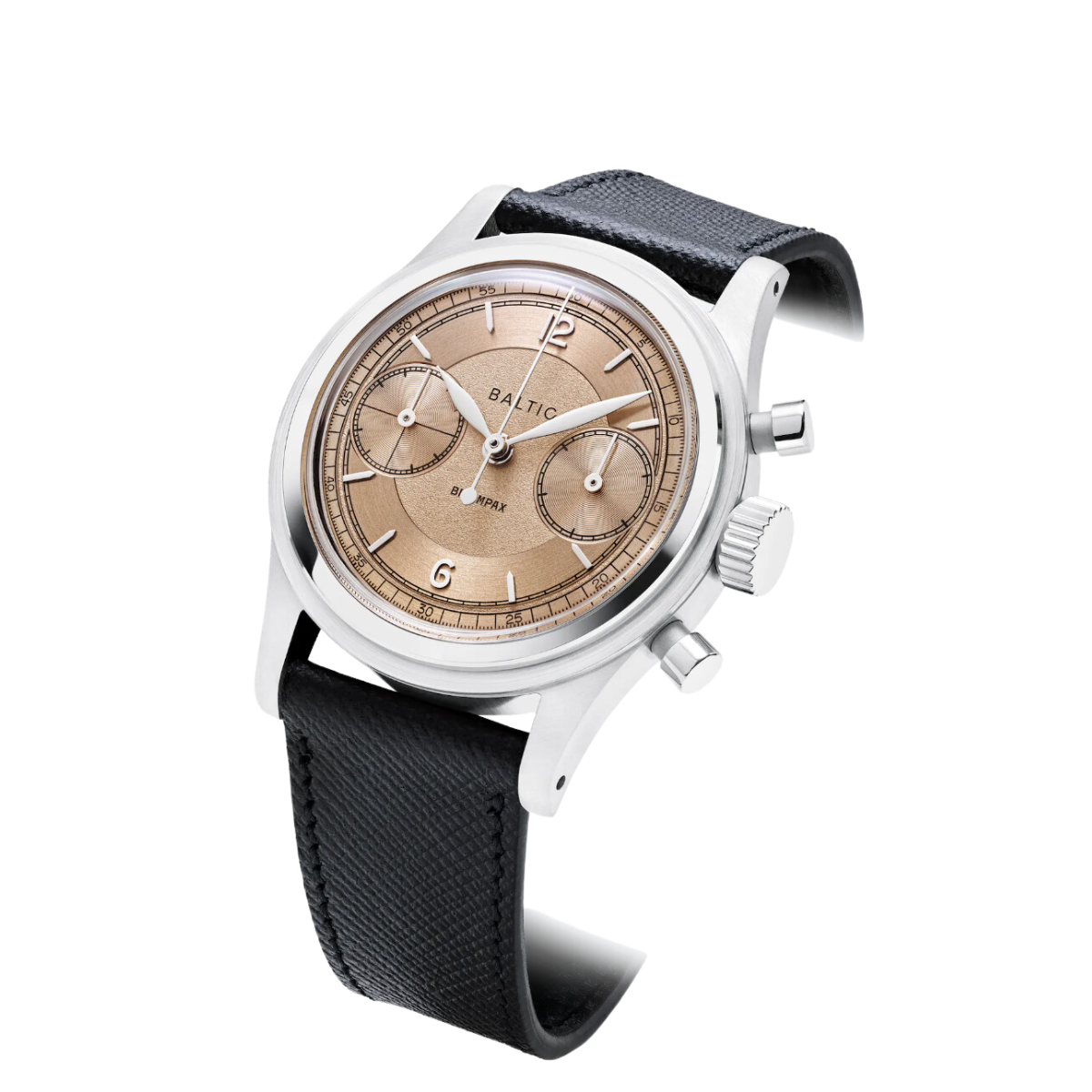 BALTIC BICOMPAX 003 SALMON (STITCHED SAFFIANO BLACK) - Red Army Watches