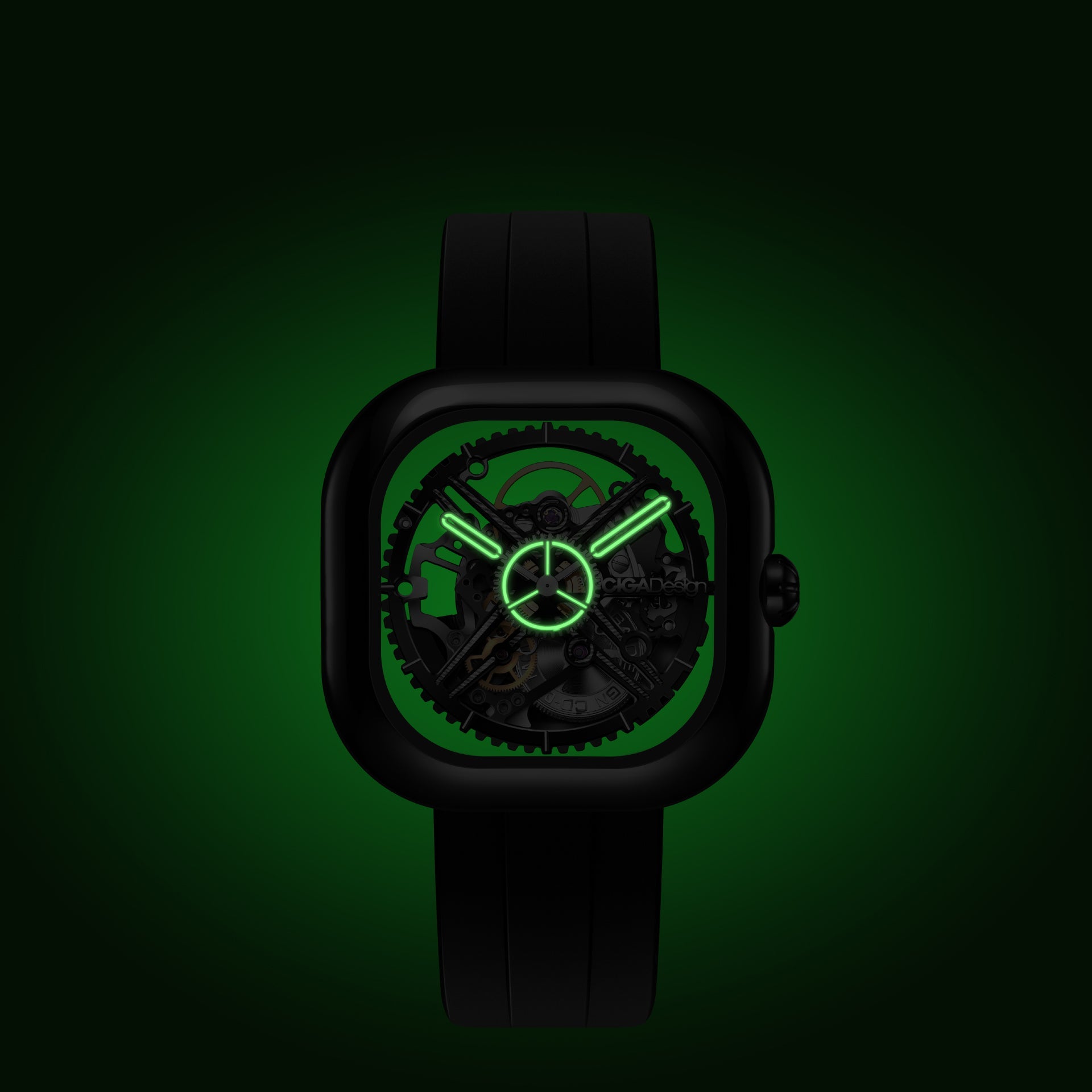 CIGA Design  Y Series · Eastern Jade - Black Mechanical Watch - Red Army Watches