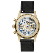BALTIC BICOMPAX 002 GOLD PVD (STITCHED SAFFIANO BLACK) - Red Army Watches