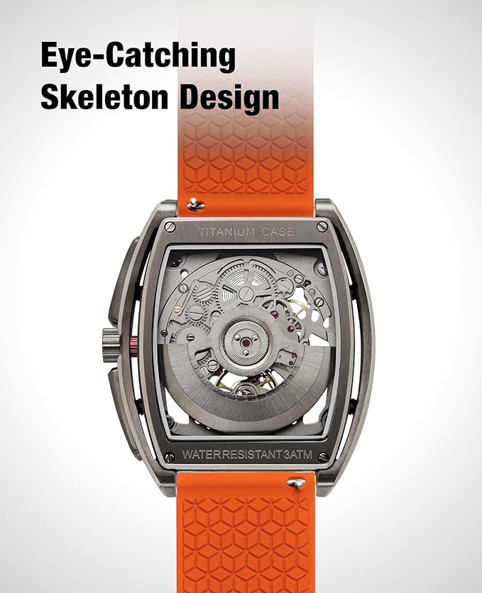 CIGA Design Z-Series Exploration Grey Skeleton Titanium Mechanical Watch - Red Army Watches