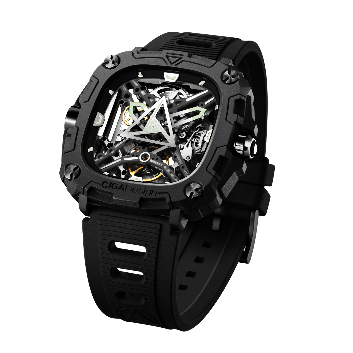 CIGA Design X-Series Eye Of Horus Black Mechanical Watch - Red Army Watches