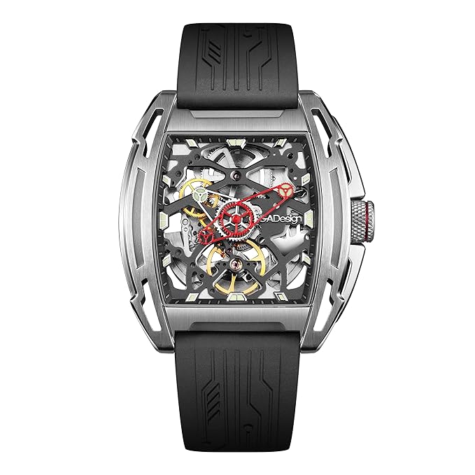 CIGA Design Z-Series Exploration Silver Skeleton Stainless Steel Mechanical Watch - Red Army Watches