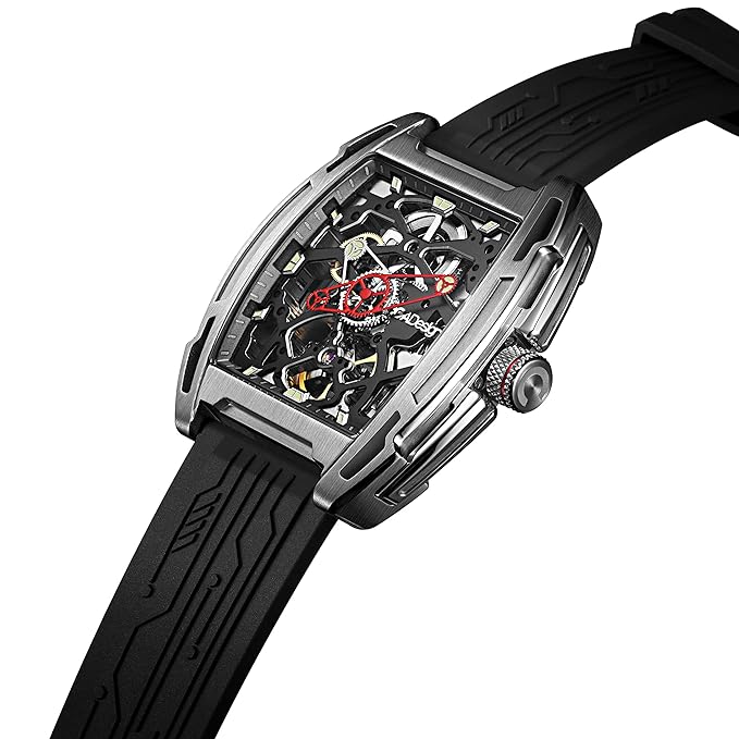 CIGA Design Z-Series Exploration Silver Skeleton Stainless Steel Mechanical Watch - Red Army Watches
