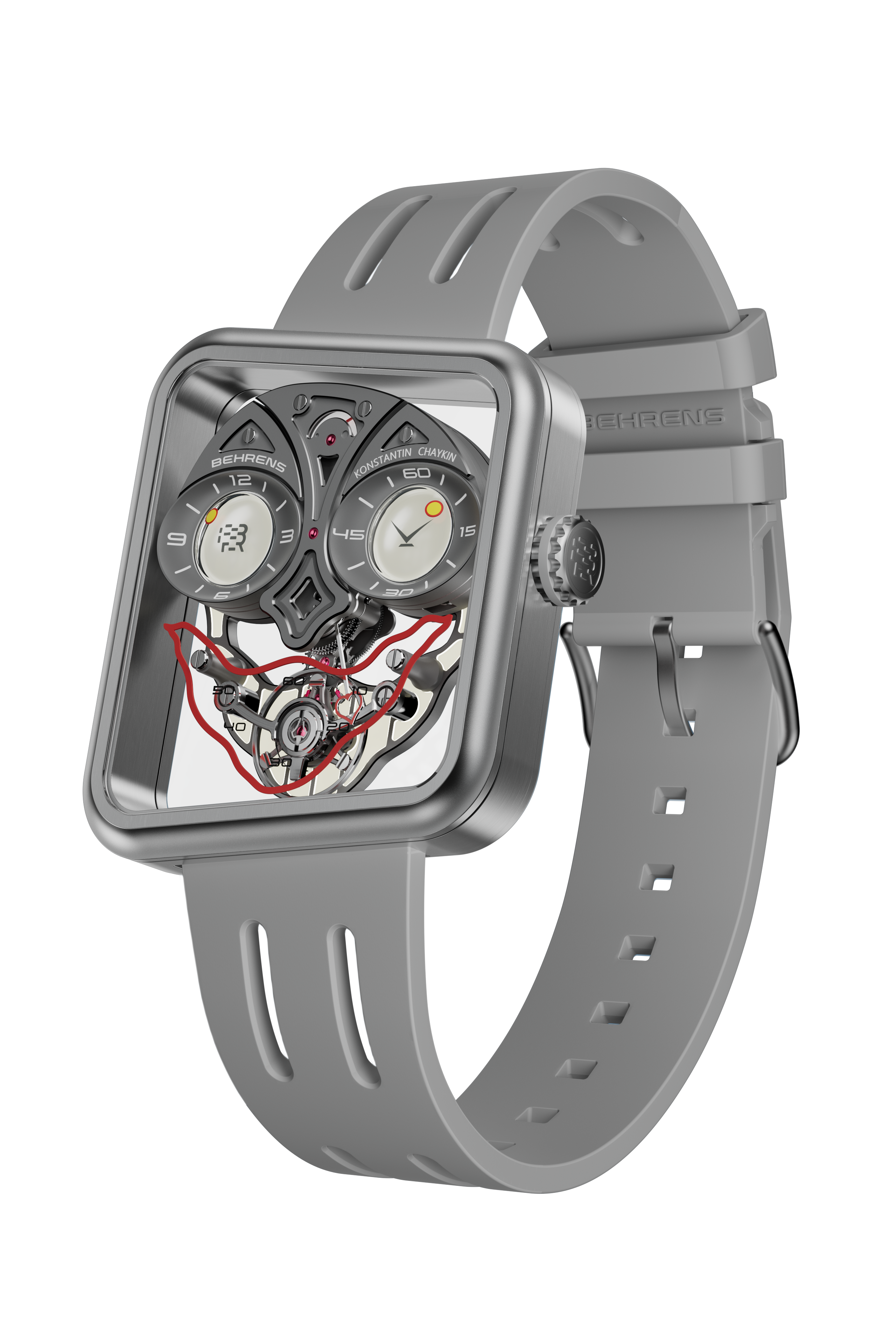 BEHRENS x KONSTANTIN CHAYKIN-Ace Of Hearts (V2 Collab) Grey - Red Army Watches