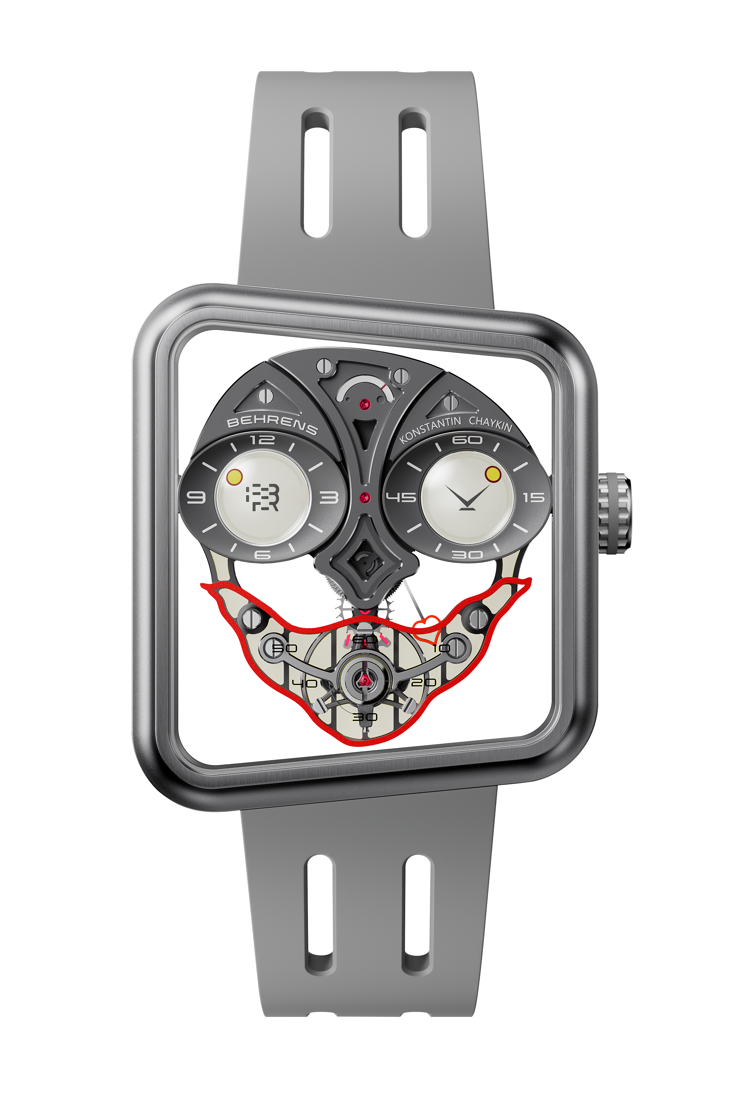 BEHRENS x KONSTANTIN CHAYKIN-Ace Of Hearts (V2 Collab) Grey - Red Army Watches