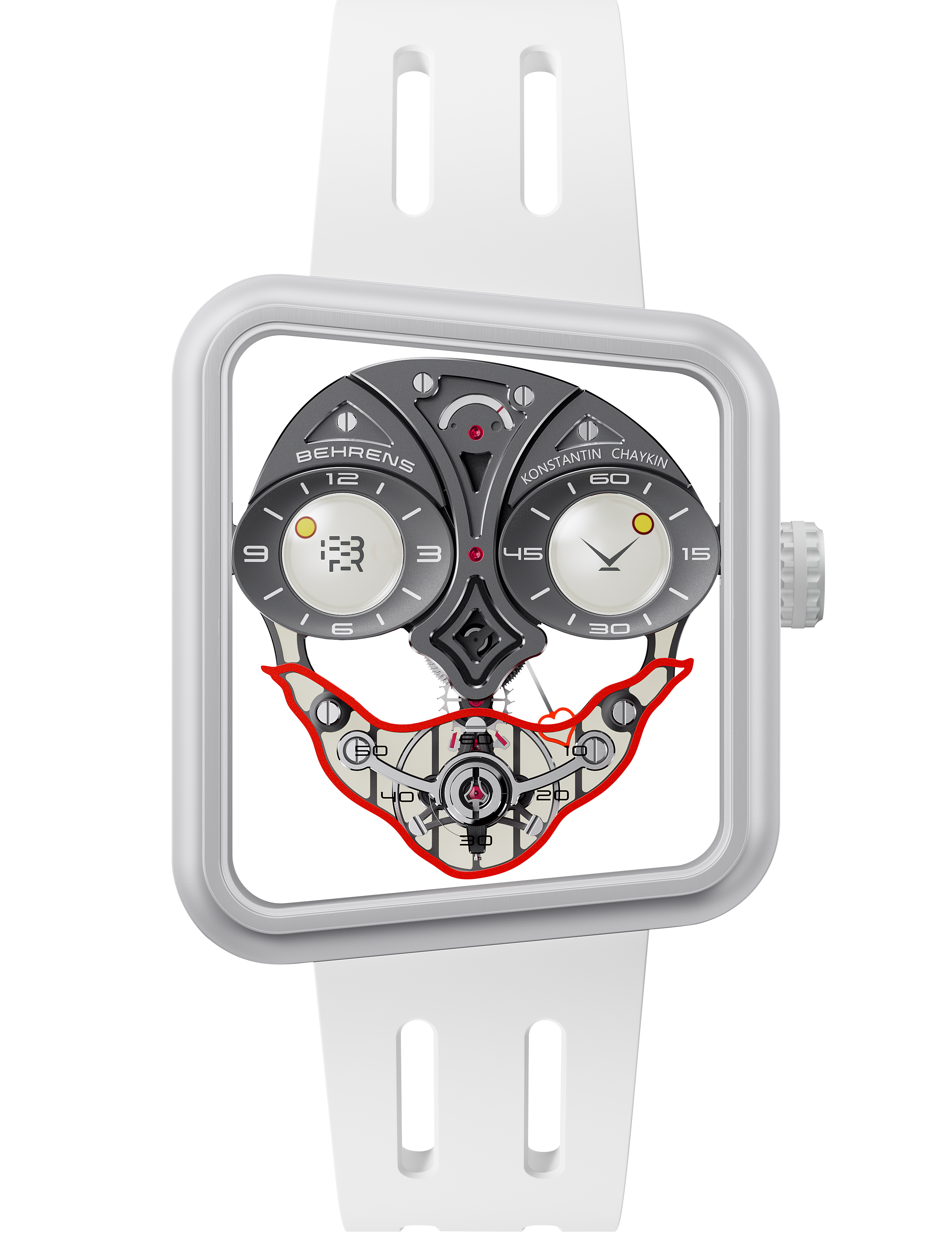BEHRENS x KONSTANTIN CHAYKIN-Ace Of Hearts (V2 Collab) White - Red Army Watches