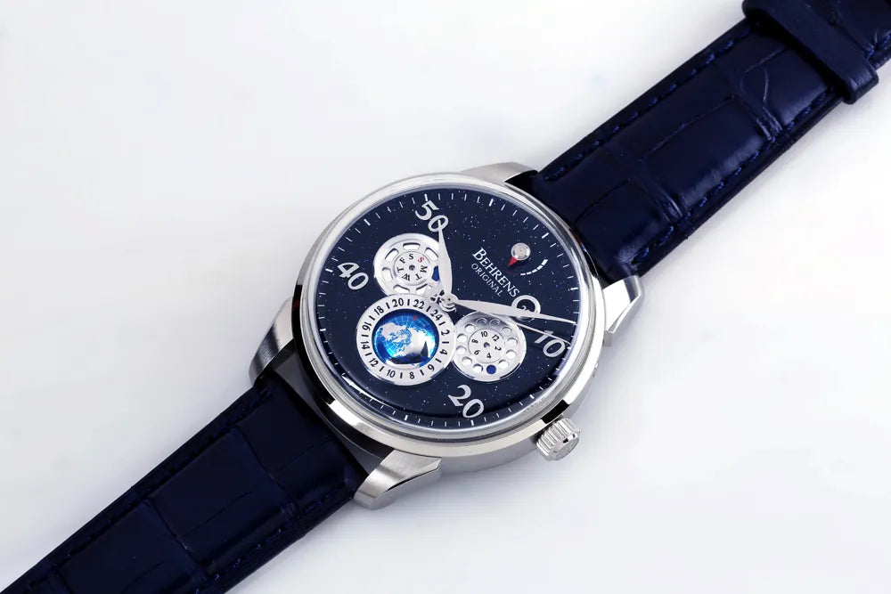 BEHRENS "STARTREK" AUTOMATIC BLUE AVENTURINE - Red Army Watches