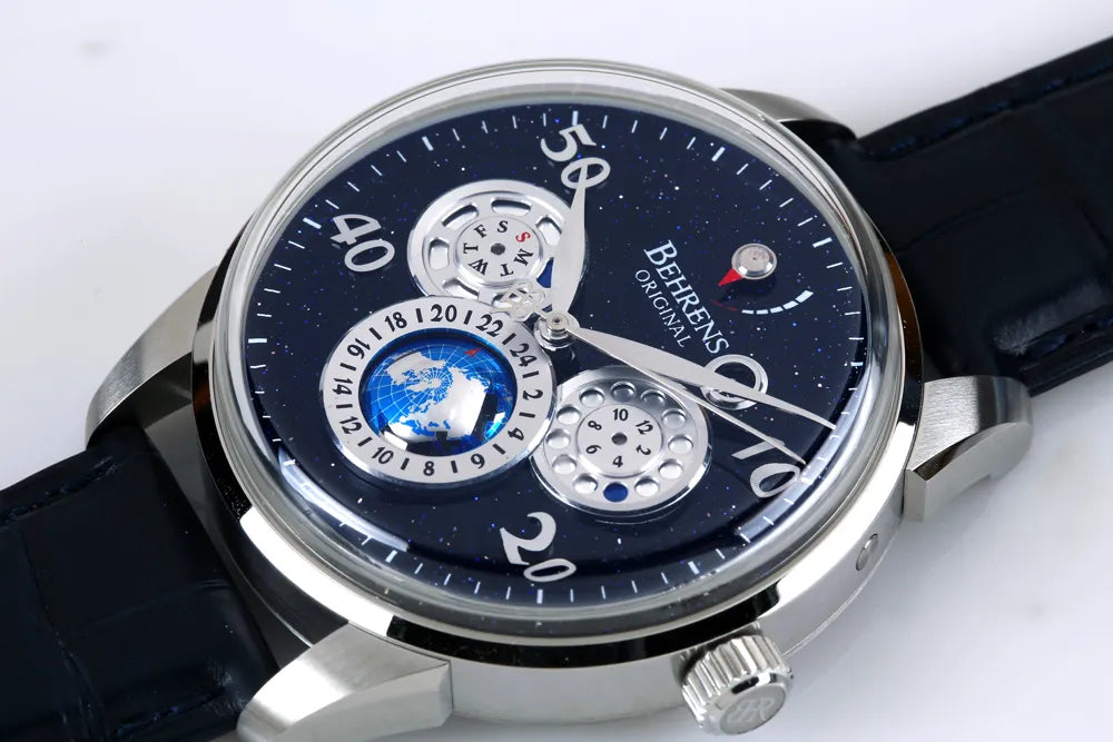 BEHRENS "STARTREK" AUTOMATIC BLUE AVENTURINE - Red Army Watches