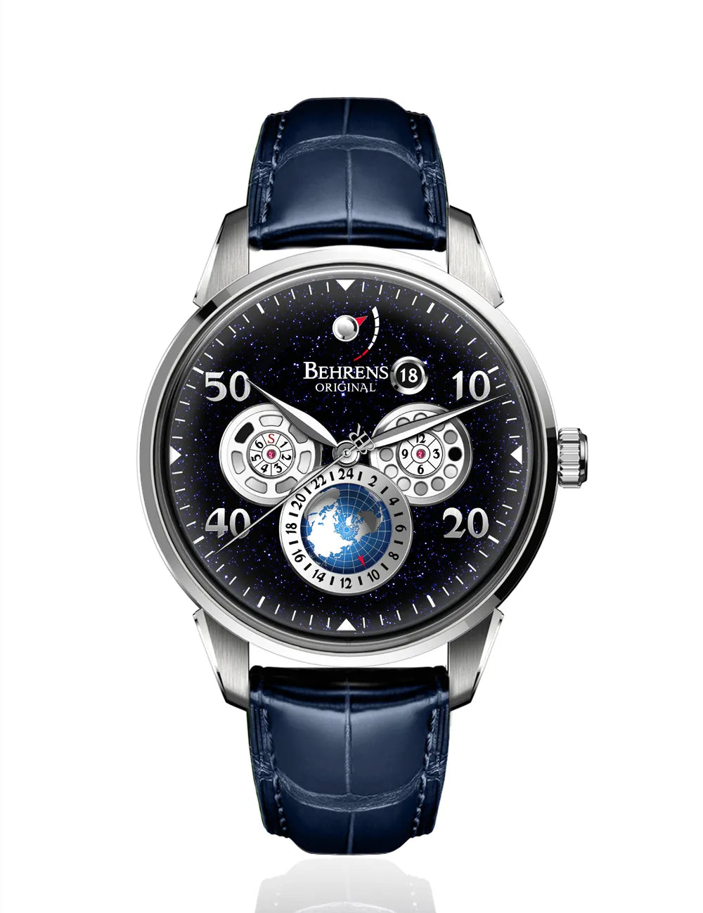 BEHRENS "STARTREK" AUTOMATIC BLUE AVENTURINE - Red Army Watches
