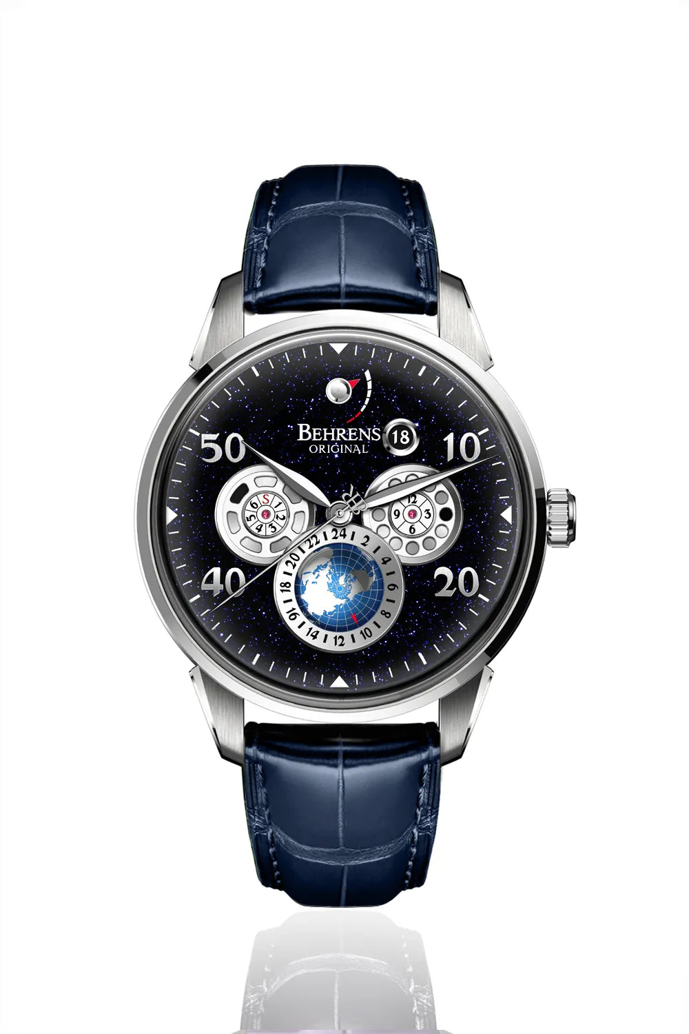 BEHRENS "STARTREK" AUTOMATIC BLUE AVENTURINE - Red Army Watches