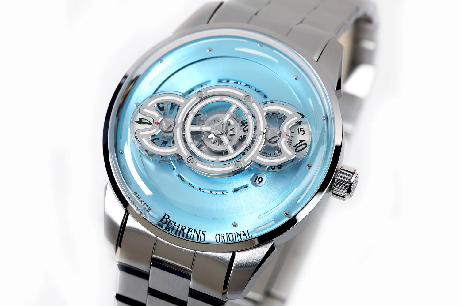 BEHRENS "SPACE TRAVELLER" AUTOMATIC ICY BLUE (BRACELET) - Red Army Watches