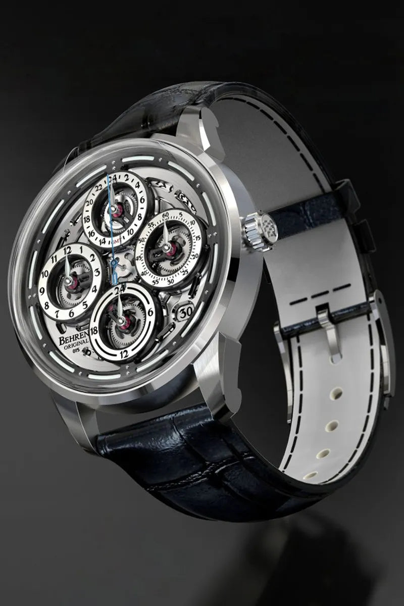 BEHRENS “NAVIGRAPH” AUTOMATIC GREY GMT - Red Army Watches