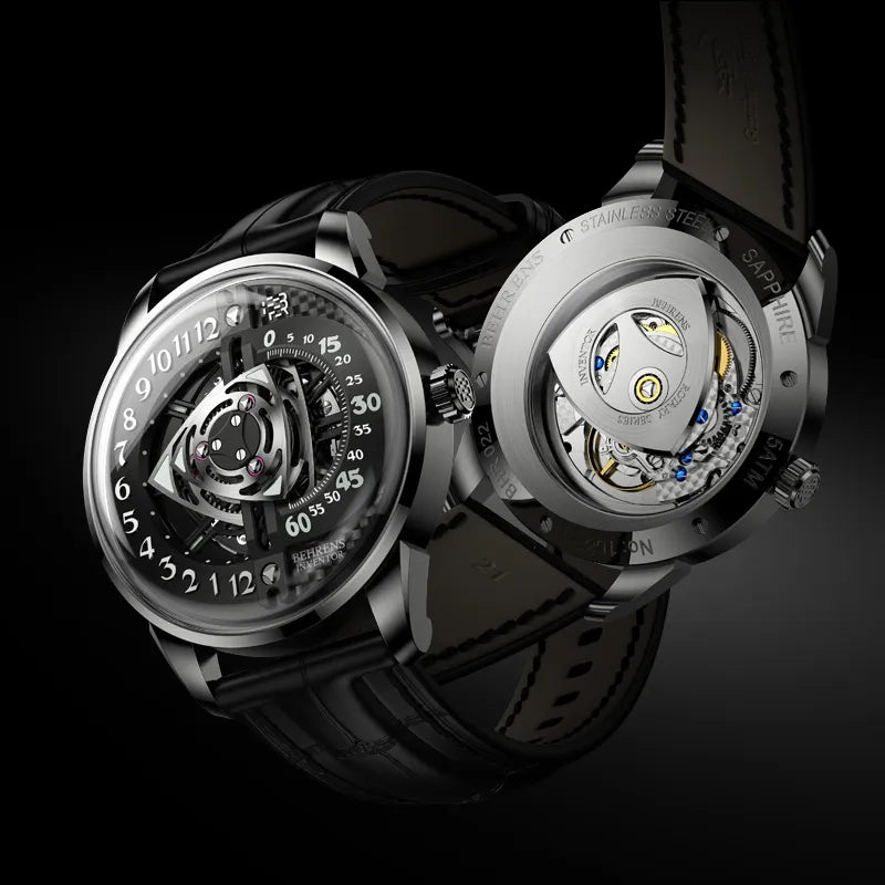 BEHRENS "ROTARY" AUTOMATIC BLACK - Red Army Watches
