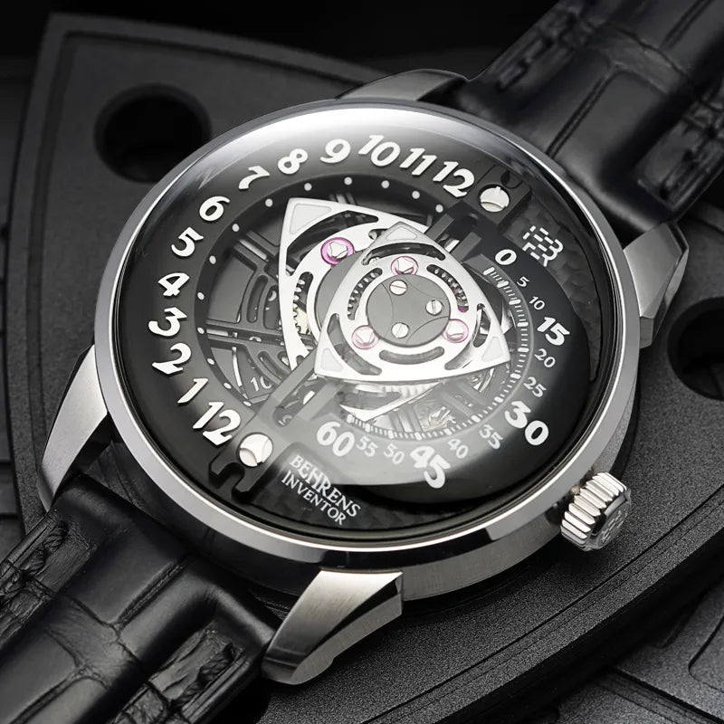 BEHRENS "ROTARY" AUTOMATIC BLACK - Red Army Watches