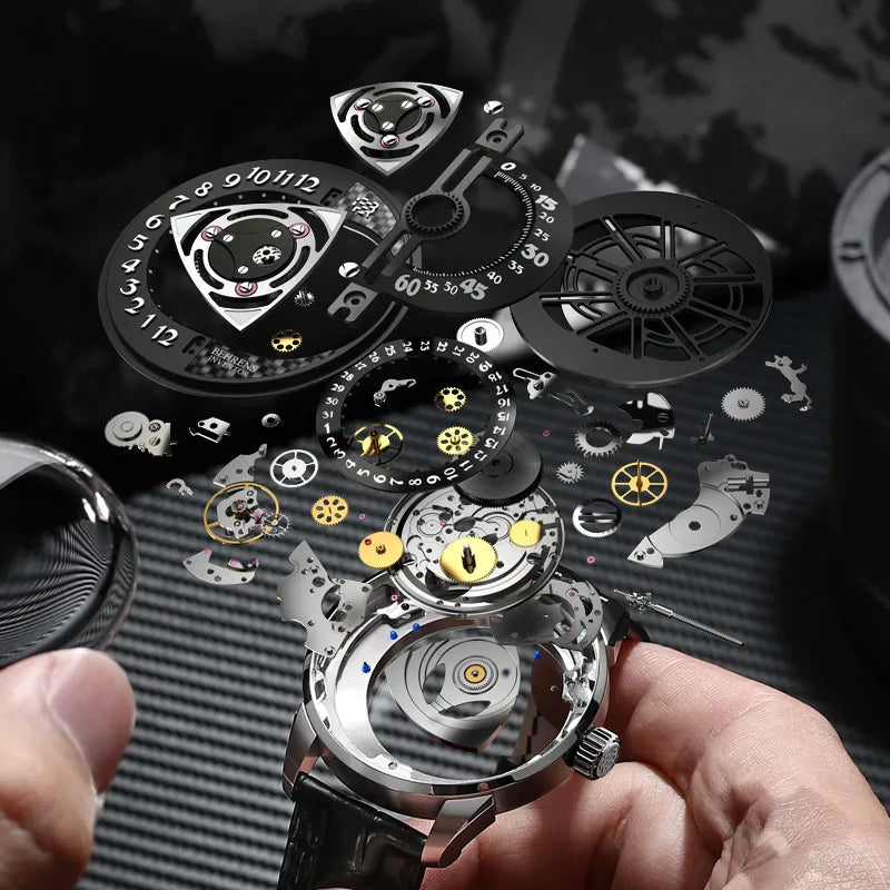 BEHRENS "ROTARY" AUTOMATIC BLACK - Red Army Watches