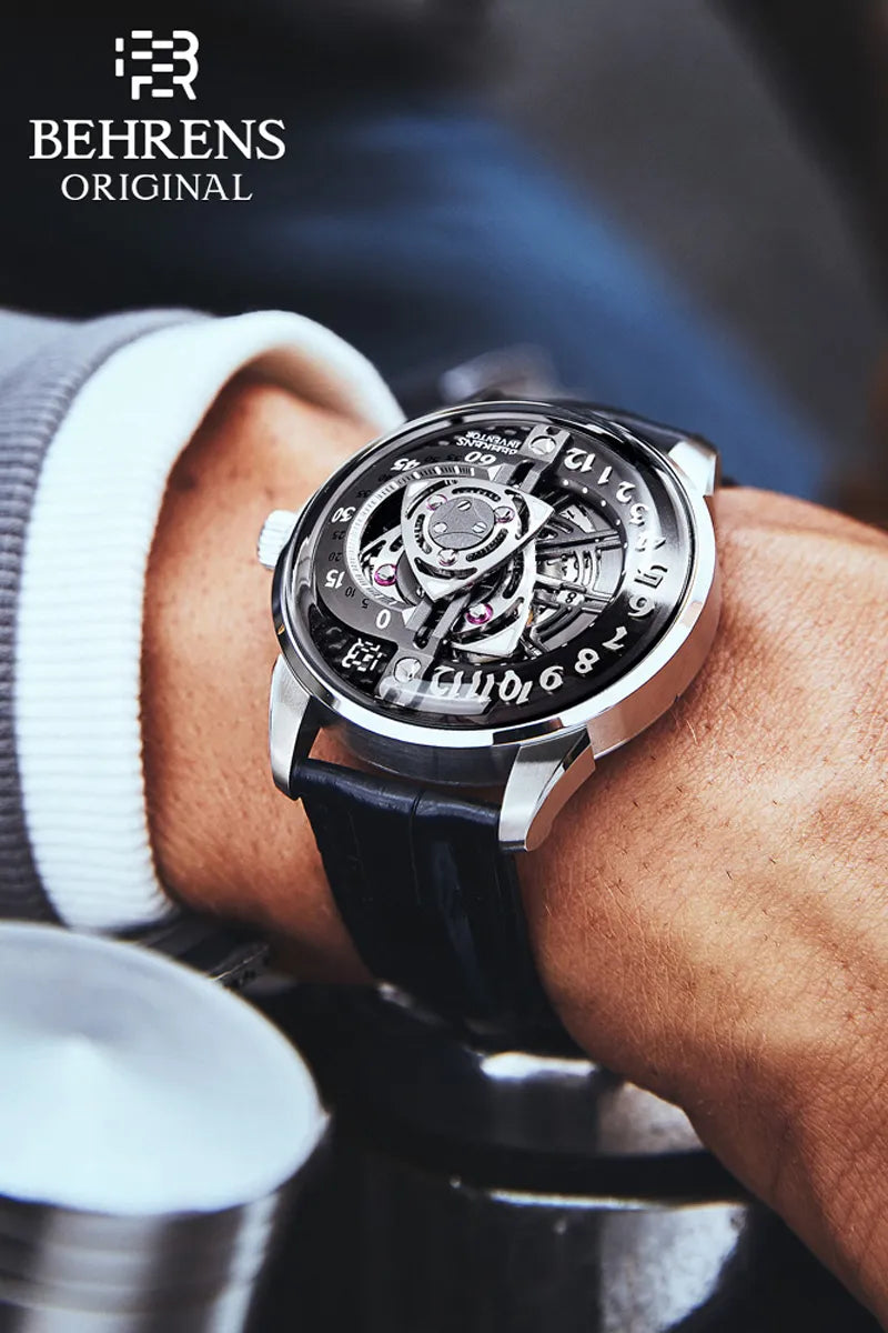 BEHRENS "ROTARY" AUTOMATIC BLACK - Red Army Watches