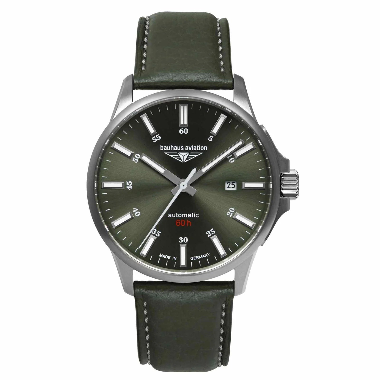 BAUHAUS AVIATION AUTOMATIC WITH LEATHER STRAP - Red Army Watches