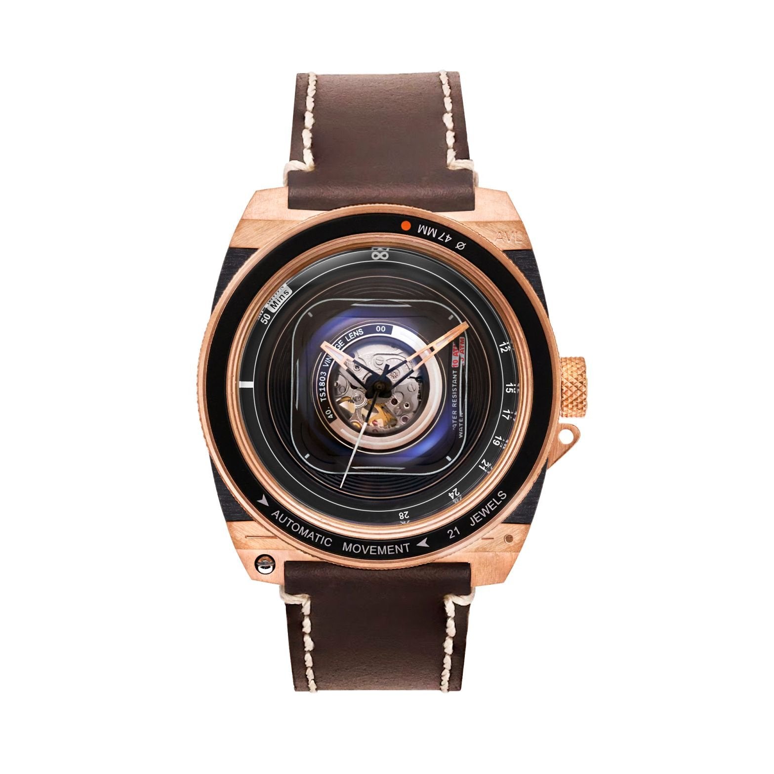 TACS Automatic Vintage Lens II Bronze X Robotoys - Red Army Watches