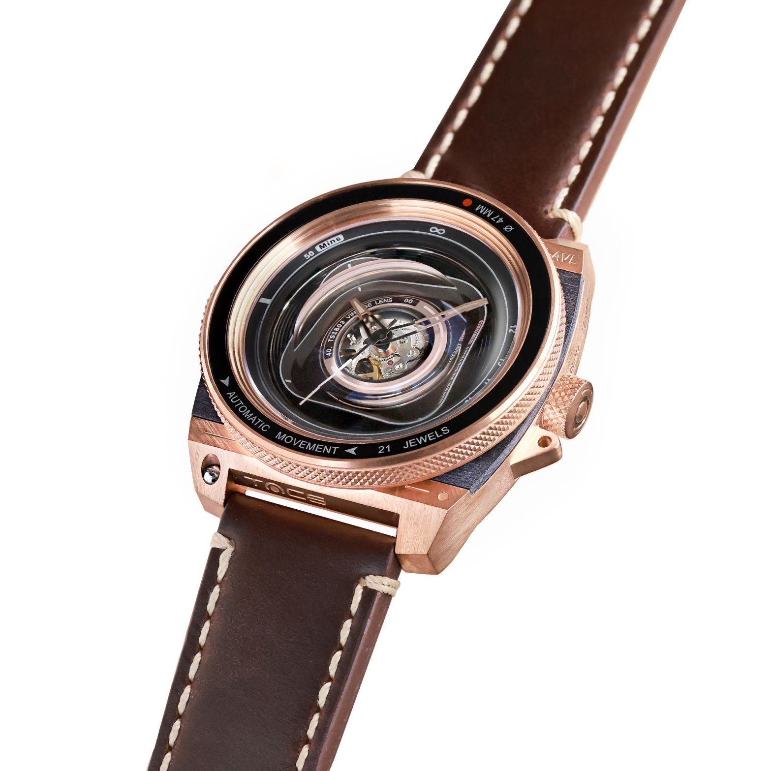 TACS Automatic Vintage Lens II Bronze X Robotoys - Red Army Watches