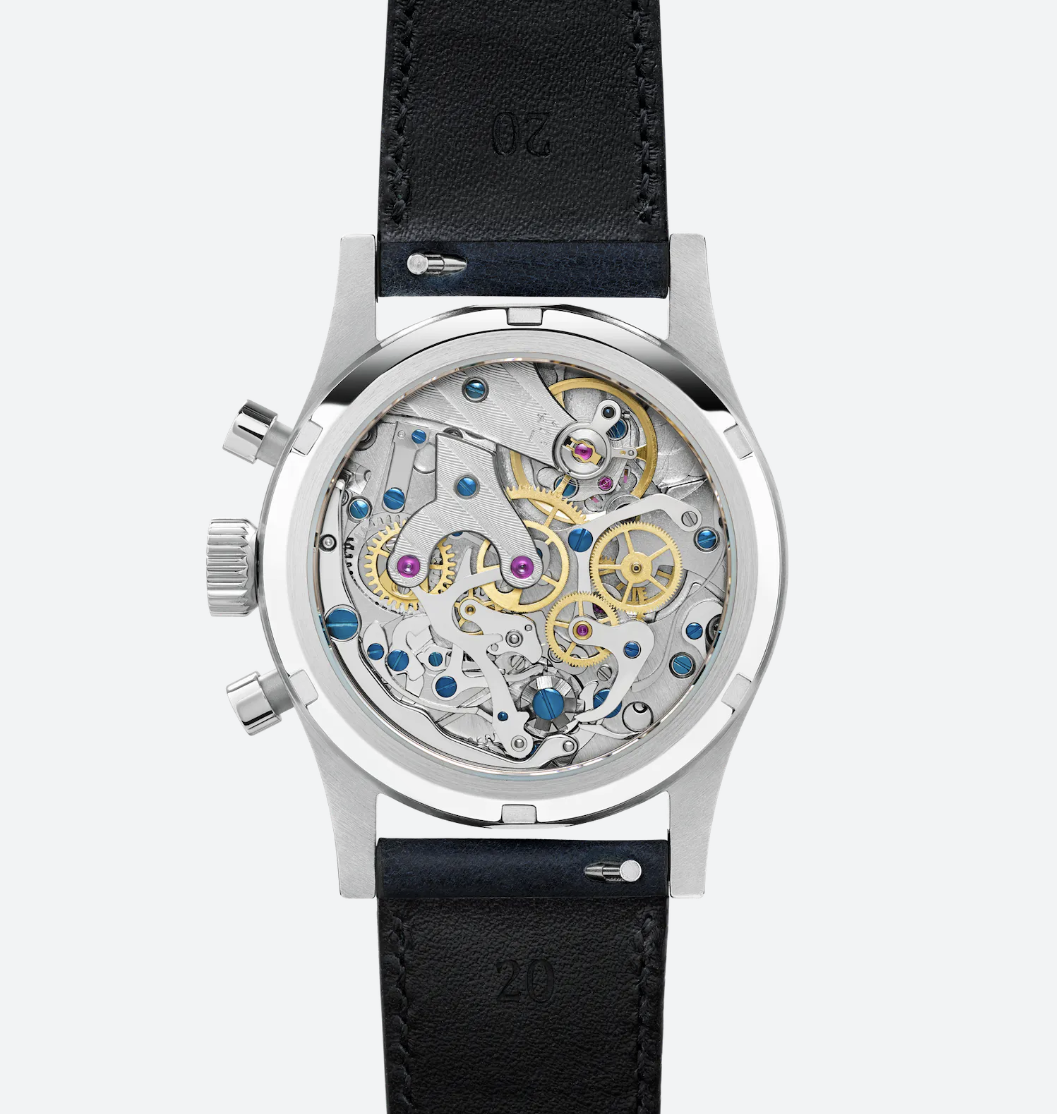 BALTIC BICOMPAX 003 SALMON (STITCHED SAFFIANO BLACK) - Red Army Watches