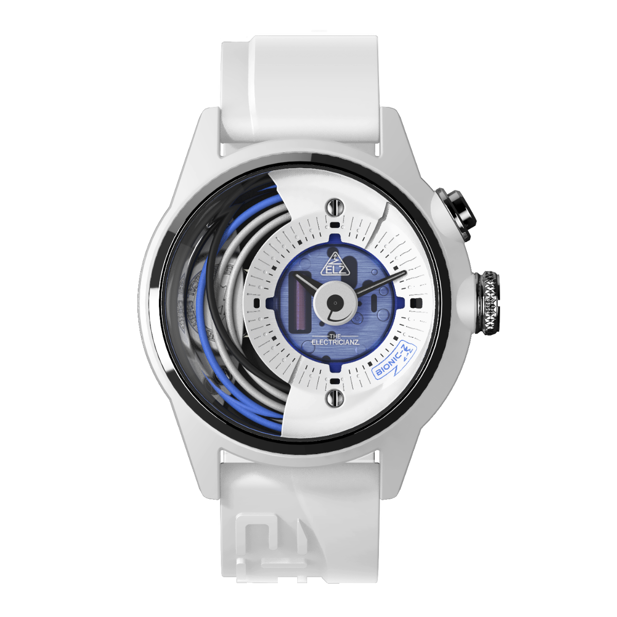 The ELECTRICIANZ Bionic Z 42mm White Rubber - Red Army Watches