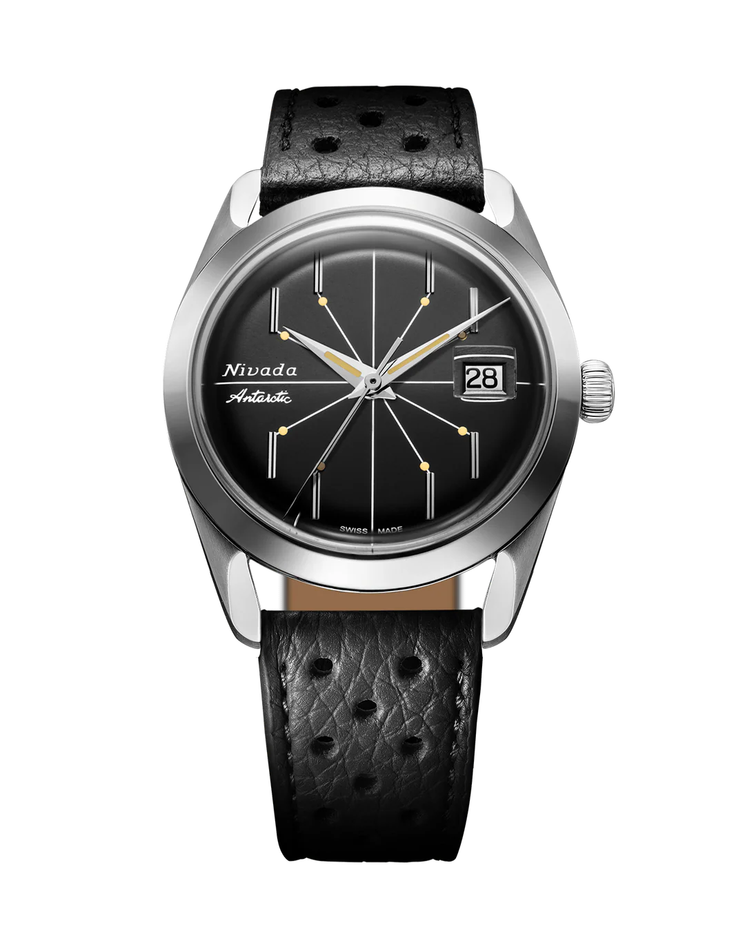 Nivada Grenchen Antarctic Spider Black 38mm Automatic| Red Army