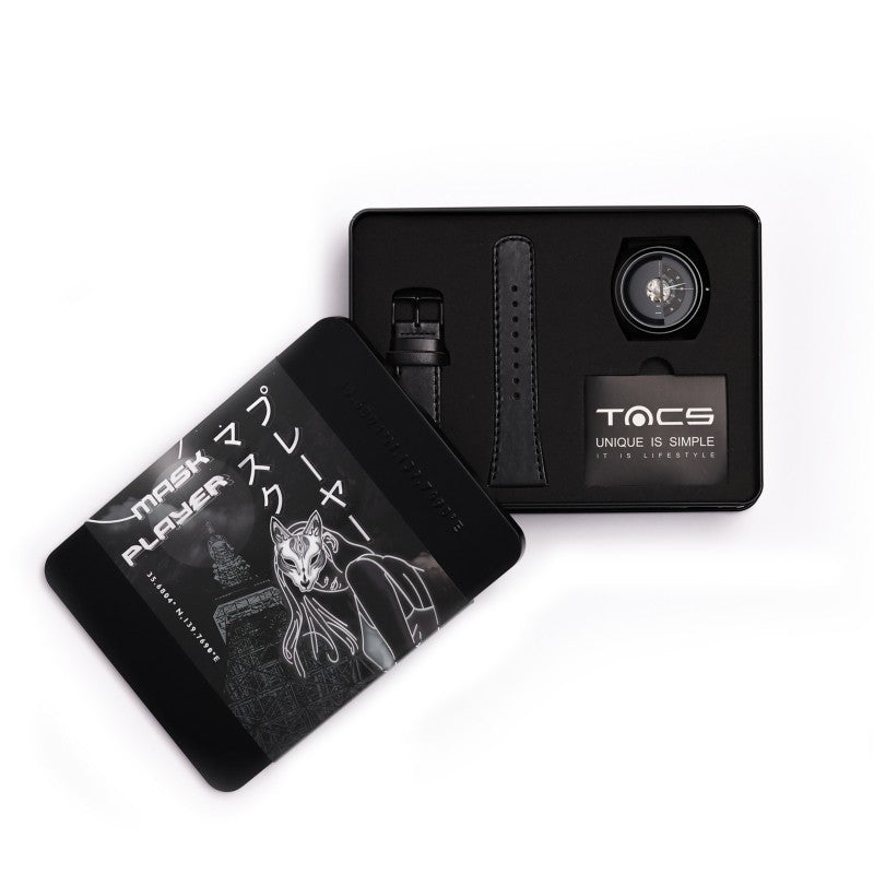 TACS AUTOMATIC MASK PLAYER WATCH (BLACK PHANTOM) TS2101A - Red Army Watches
