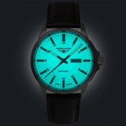 BAUHAUS AVIATION AUTOMATIC DAY-DATE WITH LEATHER STRAP - Red Army Watches