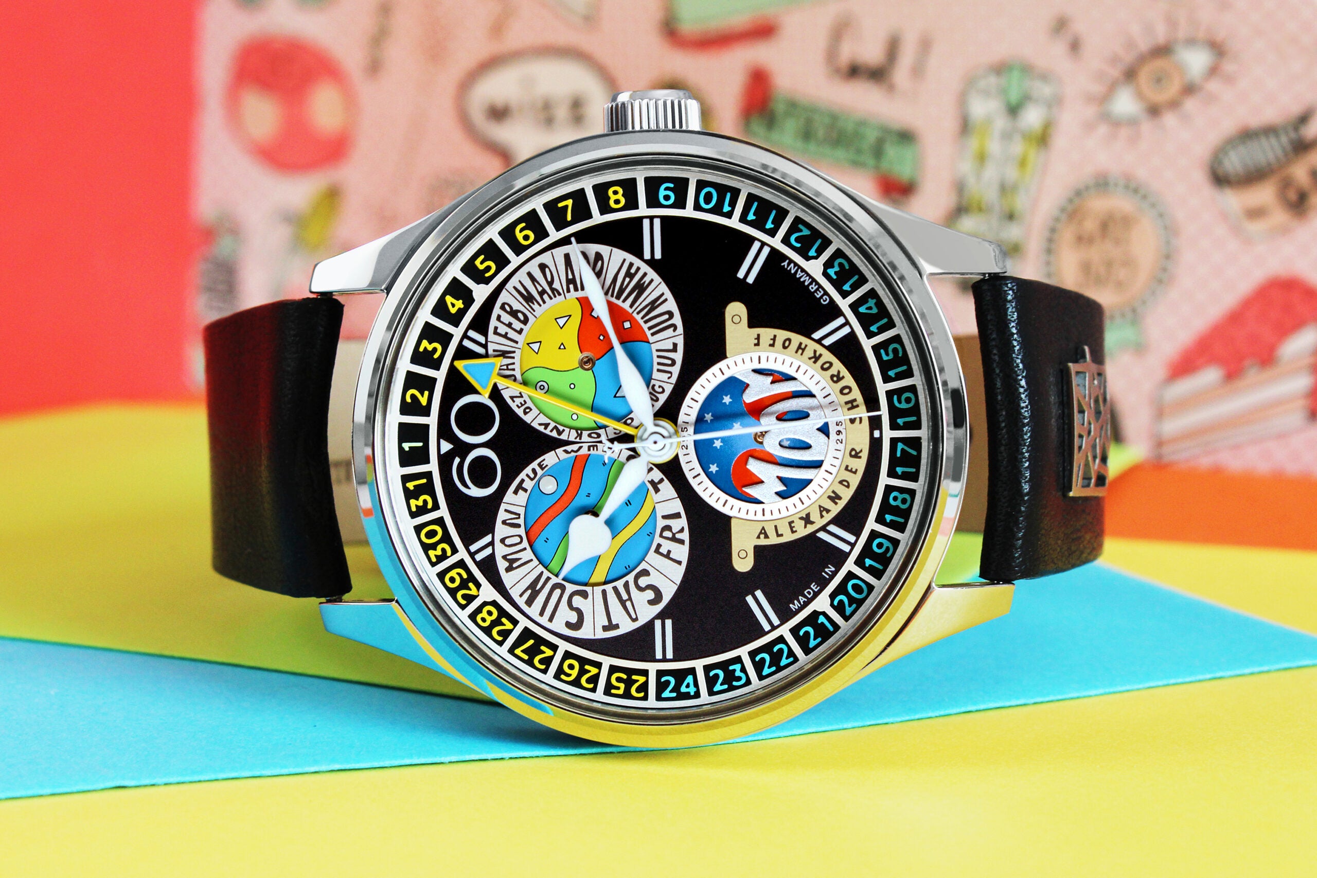 ALEXANDER SHOROKHOFF Full Calendar Cadamomo Black - Red Army Watches