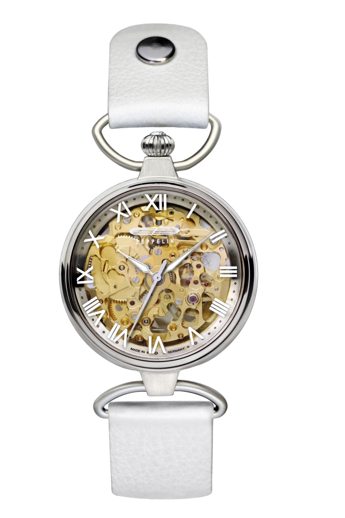 ZEPPELIN PRINCESS OF SKY Y.GOLD SKELETON STEEL CASE AUTOMATIC 7457-5 - Red Army Watches