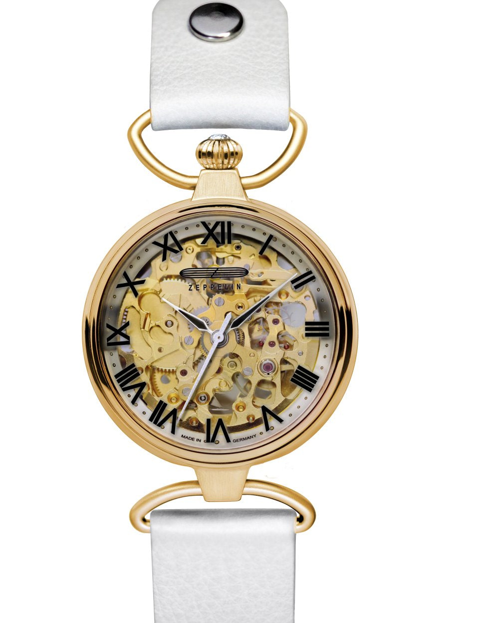 ZEPPELIN PRINCESS OF SKY BLACK WITH Y.GOLD SKELETON AUTOMATIC 7495-5 - Red Army Watches