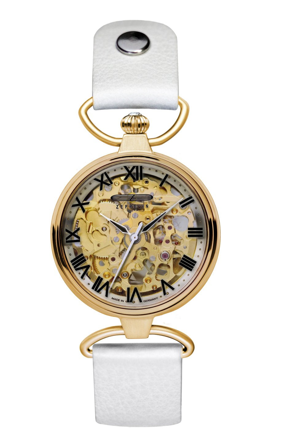 ZEPPELIN PRINCESS OF SKY BLACK WITH Y.GOLD SKELETON AUTOMATIC 7495-5 - Red Army Watches