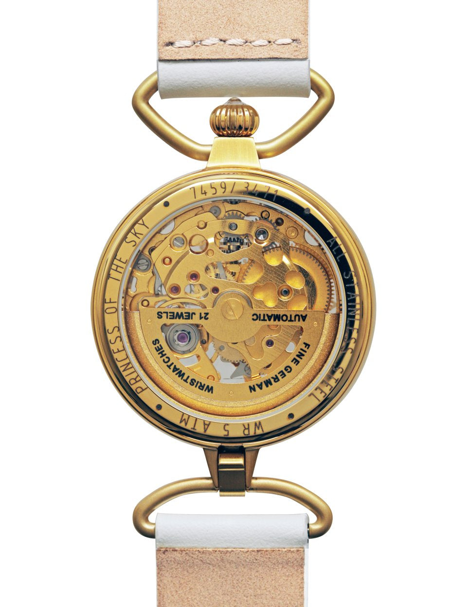 ZEPPELIN PRINCESS OF SKY BLACK WITH Y.GOLD SKELETON AUTOMATIC 7495-5 - Red Army Watches