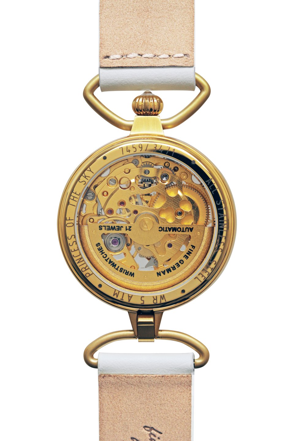 ZEPPELIN PRINCESS OF SKY BLACK WITH Y.GOLD SKELETON AUTOMATIC 7495-5 - Red Army Watches